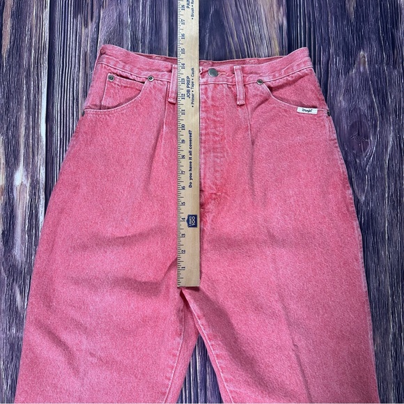 Women’s Vintage Salmon Pink Wrangle Bareback Western High Waisted Jeans Size 13 - Picture 4 of 7